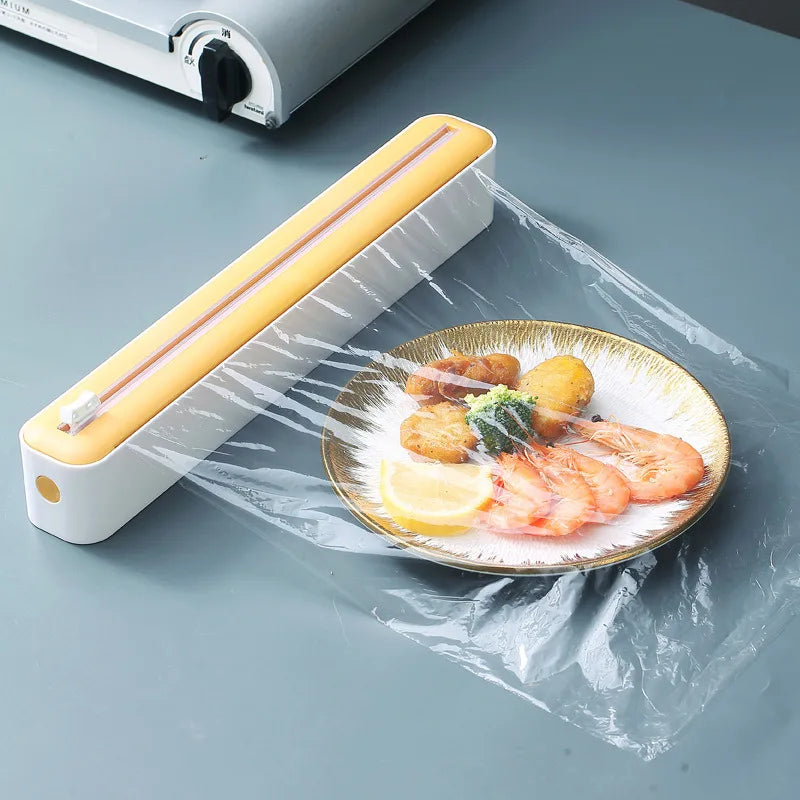 Dispensador de embalagem de alimentos para armazenamento de filme plástico e folha de alumínio 2 em 1
