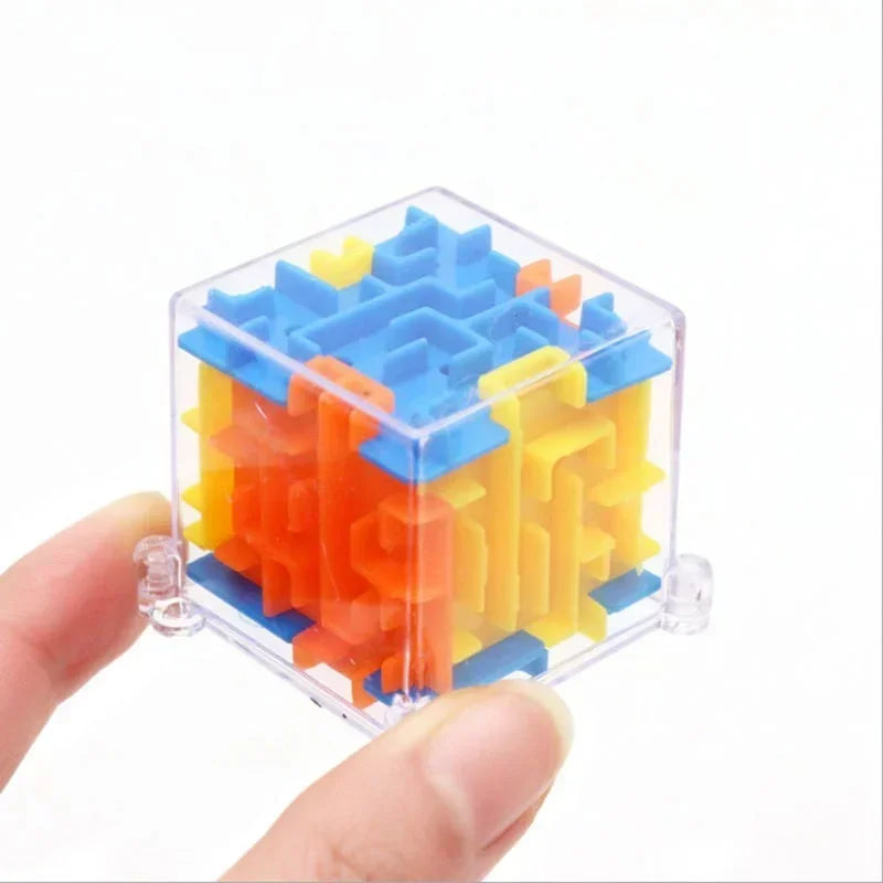 Cubo mágico transparente de 6 lados para crianças, quebra-cabeça 3d,bola rolando.