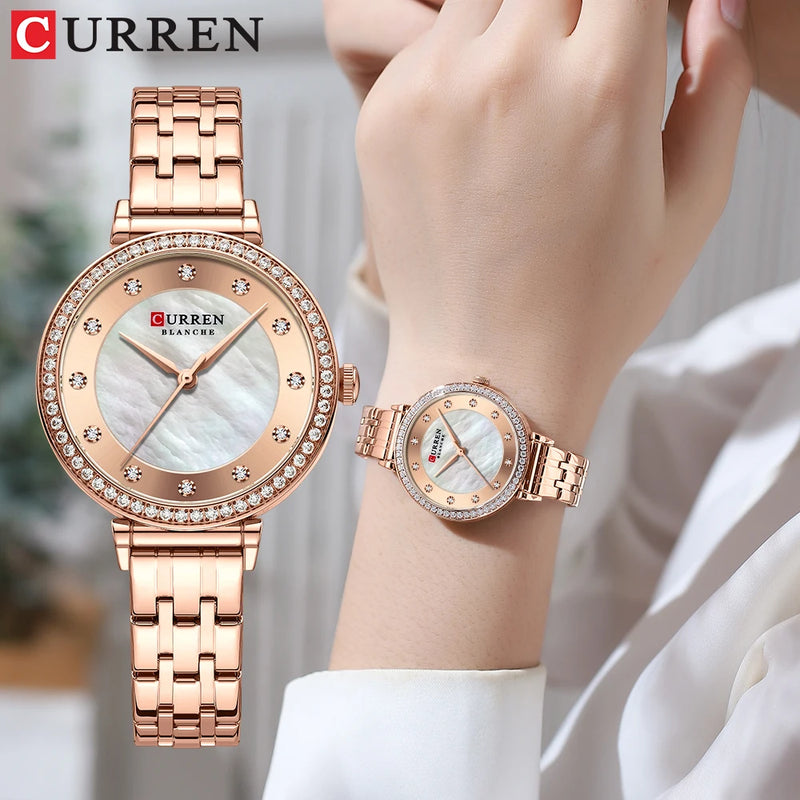 CURREN relógio feminino de strass de luxo